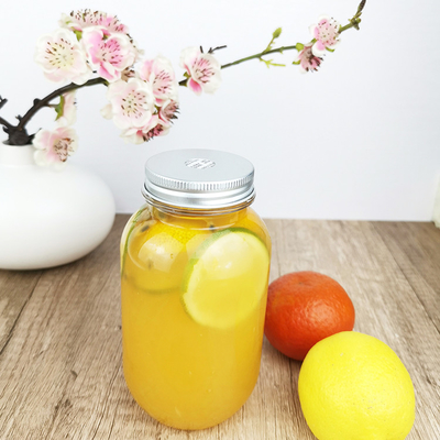 Đồ uống Lọ nhựa đựng đồ uống 0,5 lít có nắp đậy trong suốt đựng nước trái cây tròn