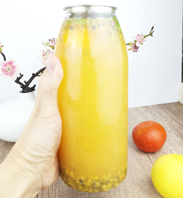 1000ml chai lưu trữ nước ép PET nhựa với nắp kéo dễ dàng, loại thực phẩm cho trà, sữa, lạnh