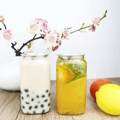 Đồ uống 0,35L Dễ dàng mở Lon Hộp đựng thực phẩm PET vuông có nắp kéo dễ dàng