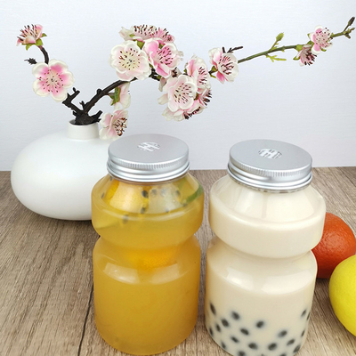 Loại thực phẩm 500ml Chai uống dùng một lần Hình dạng thùng, Chai nhựa trong suốt / Hộp chứa có nắp